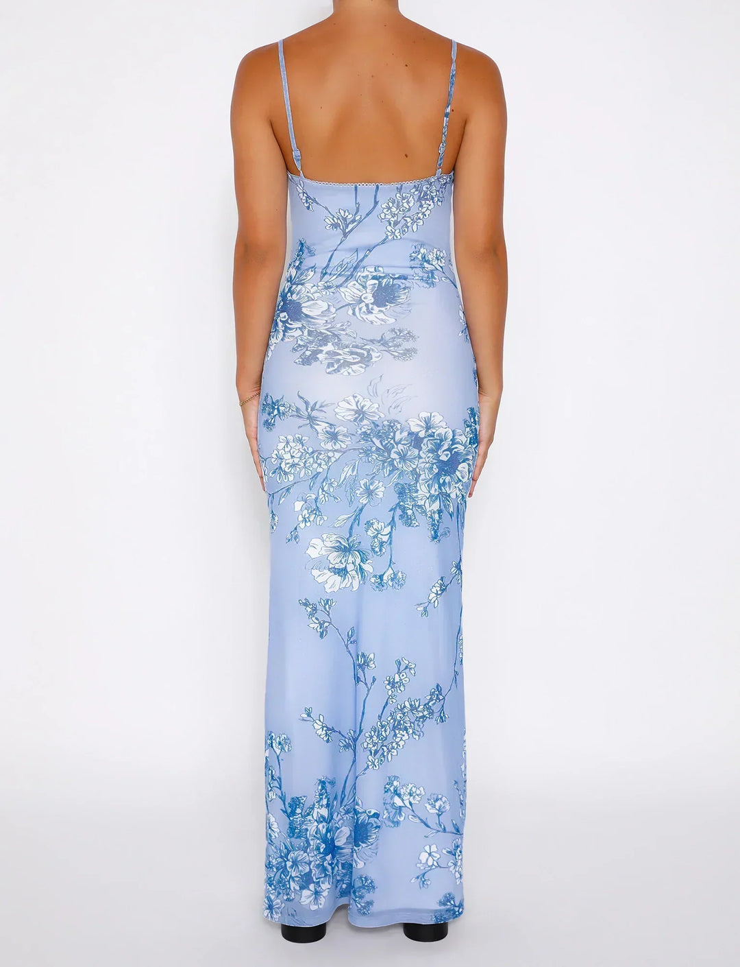 Women’s Floral Maxi Dress with Spaghetti Straps