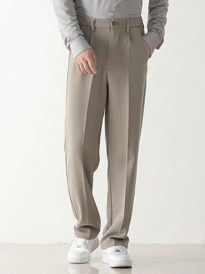 Men’s Draped Formal Pants with Wide-Leg Cut