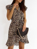 Women's Leopard Print Wrap Mini Dress