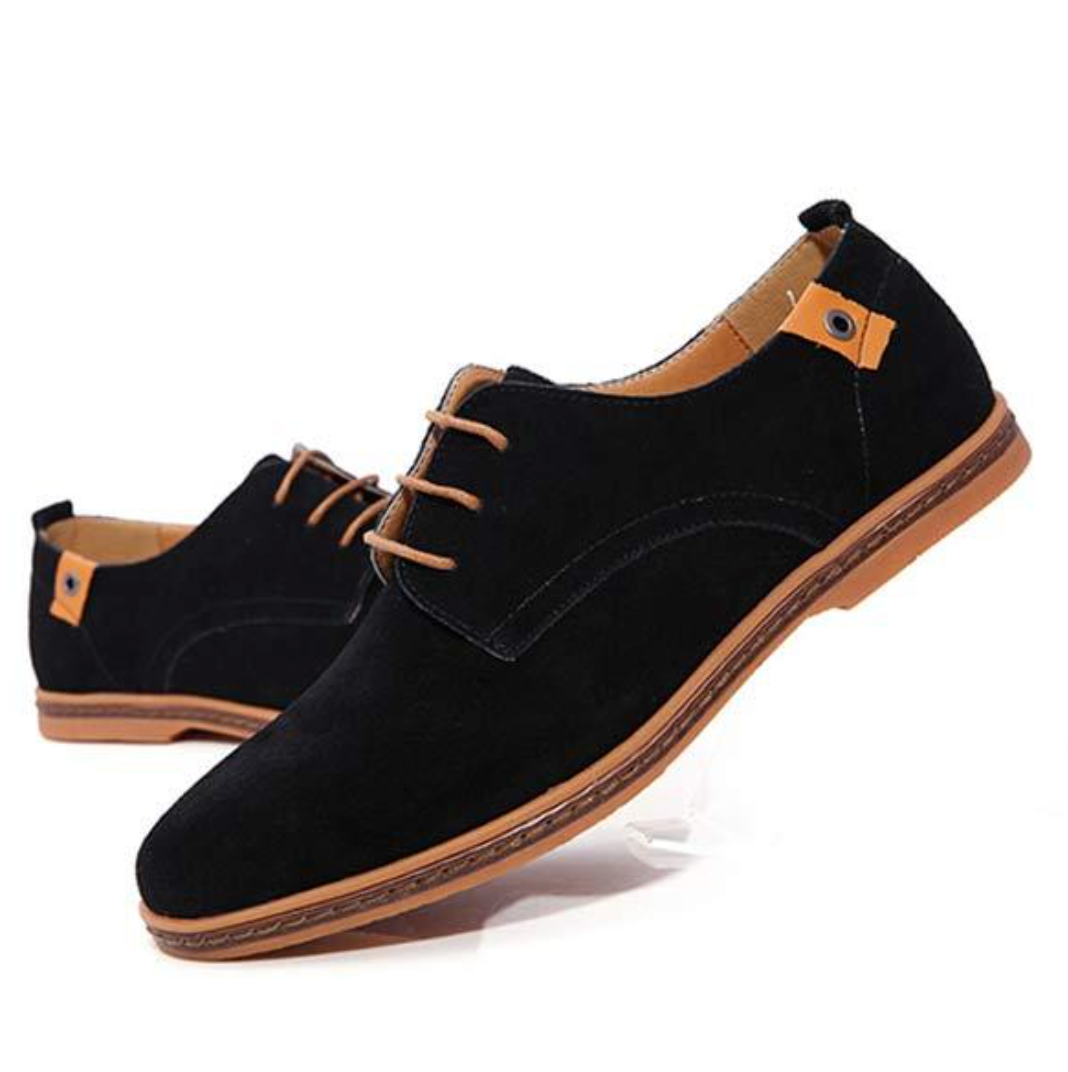 Men’s Suede Vegan Leather Derby Shoes