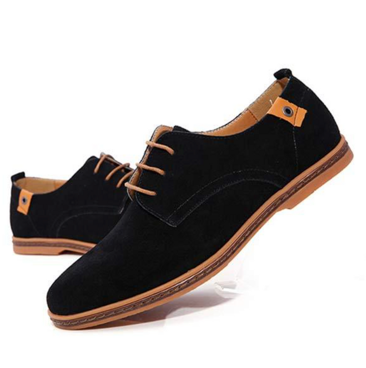 Men’s Suede Vegan Leather Derby Shoes