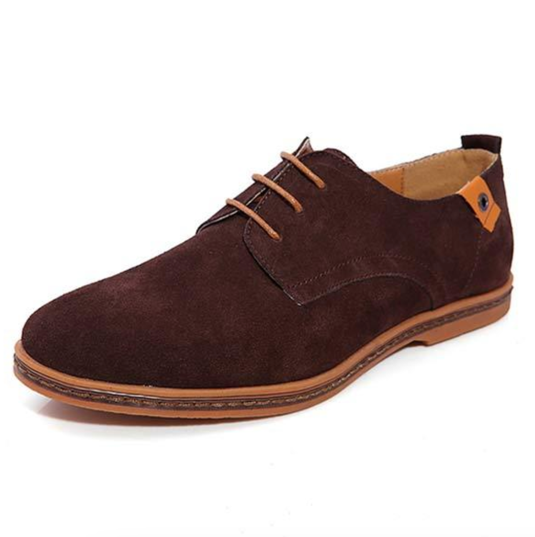Men’s Suede Vegan Leather Derby Shoes