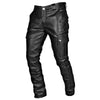 Men’s Vegan Leather Trousers with Multiple Pockets