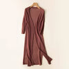 Women’s Lightweight Long Cardigan with Side Slits