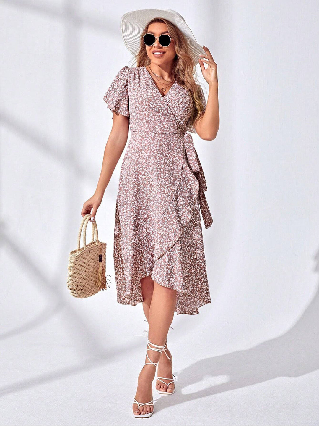 Women's Floral Print Wrap Dress