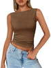 Women's Sleeveless Tank Top with Bateau Neckline