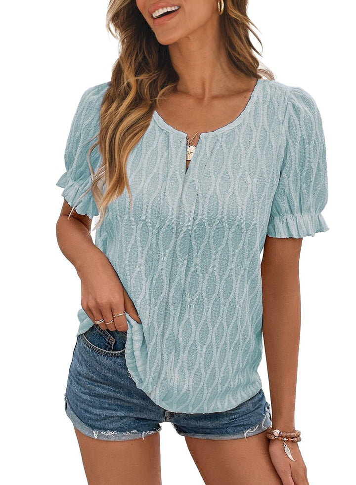 Women’s Notched Scoop Neck Short-Sleeve Shirt