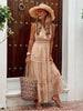 V-neck Summer Dress with Laces for Women