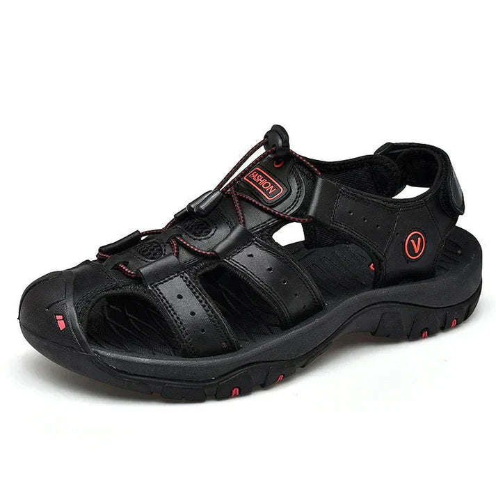Men’s Closed Toe Outdoor Sandals with Drawstring Adjustment