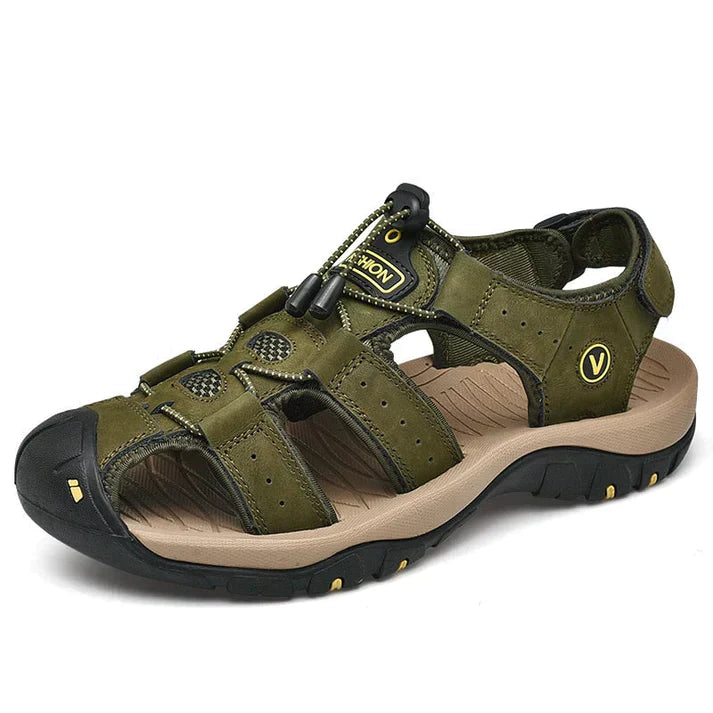 Men’s Closed Toe Outdoor Sandals with Drawstring Adjustment