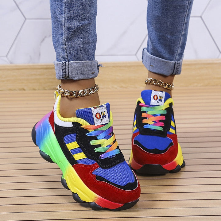 Women’s Colorful Sneakers with Chunky Platform Sole