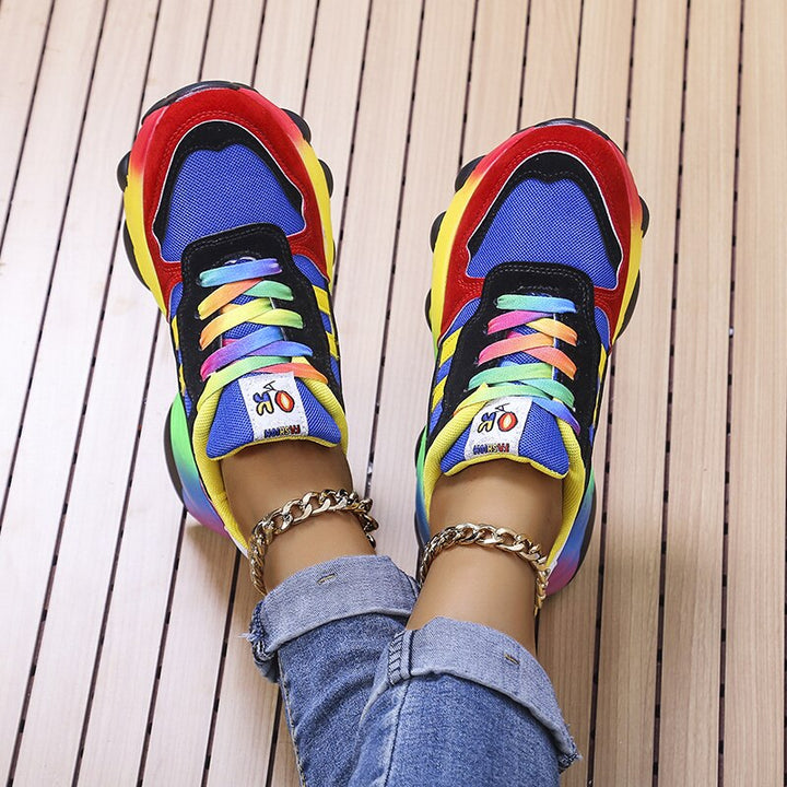 Multicolor Lace up Sneakers for Women