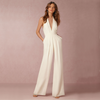 Women’s Sleeveless V-Neck Jumpsuit with Pockets
