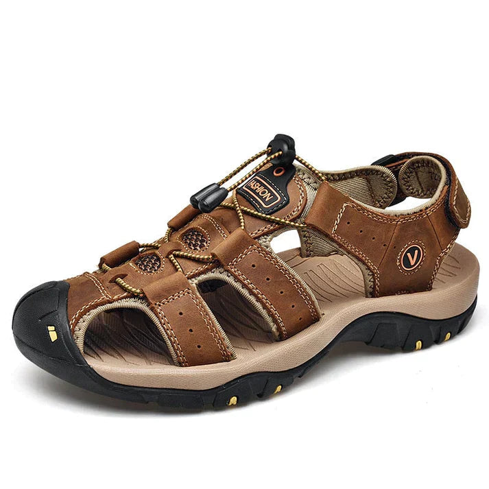Men’s Closed Toe Outdoor Sandals with Drawstring Adjustment