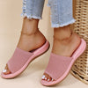 Women’s Open-Toe Slippers with Knitted Upper