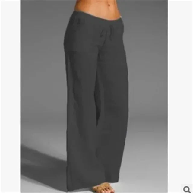 Drawstring Linen Trousers for Women