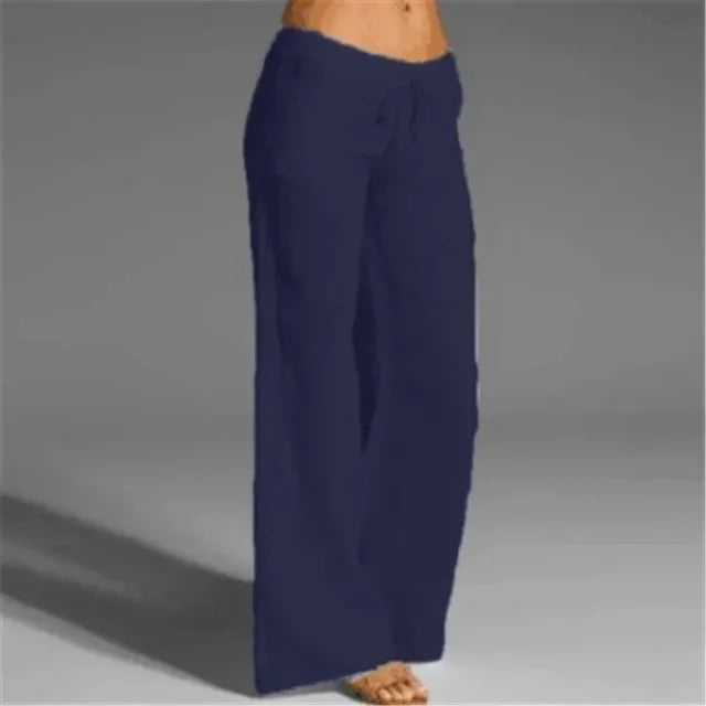 Drawstring Linen Trousers for Women