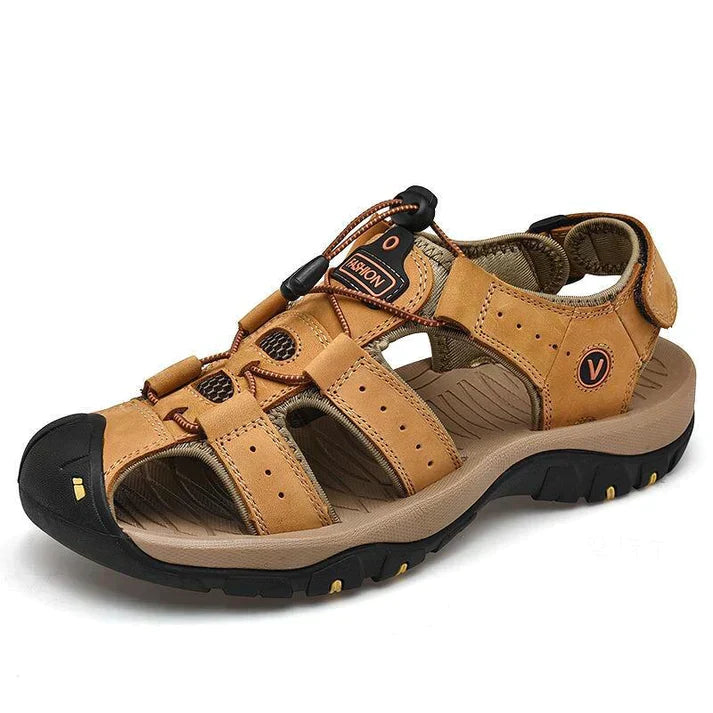 Men’s Closed Toe Outdoor Sandals with Drawstring Adjustment