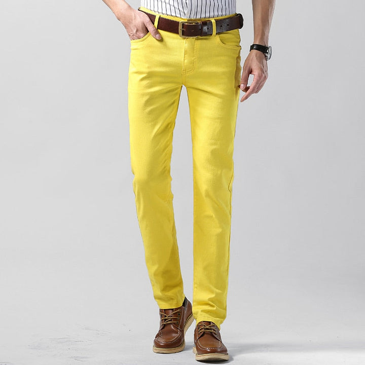 Men’s Plain Straight-Leg Summer Trousers with Pockets