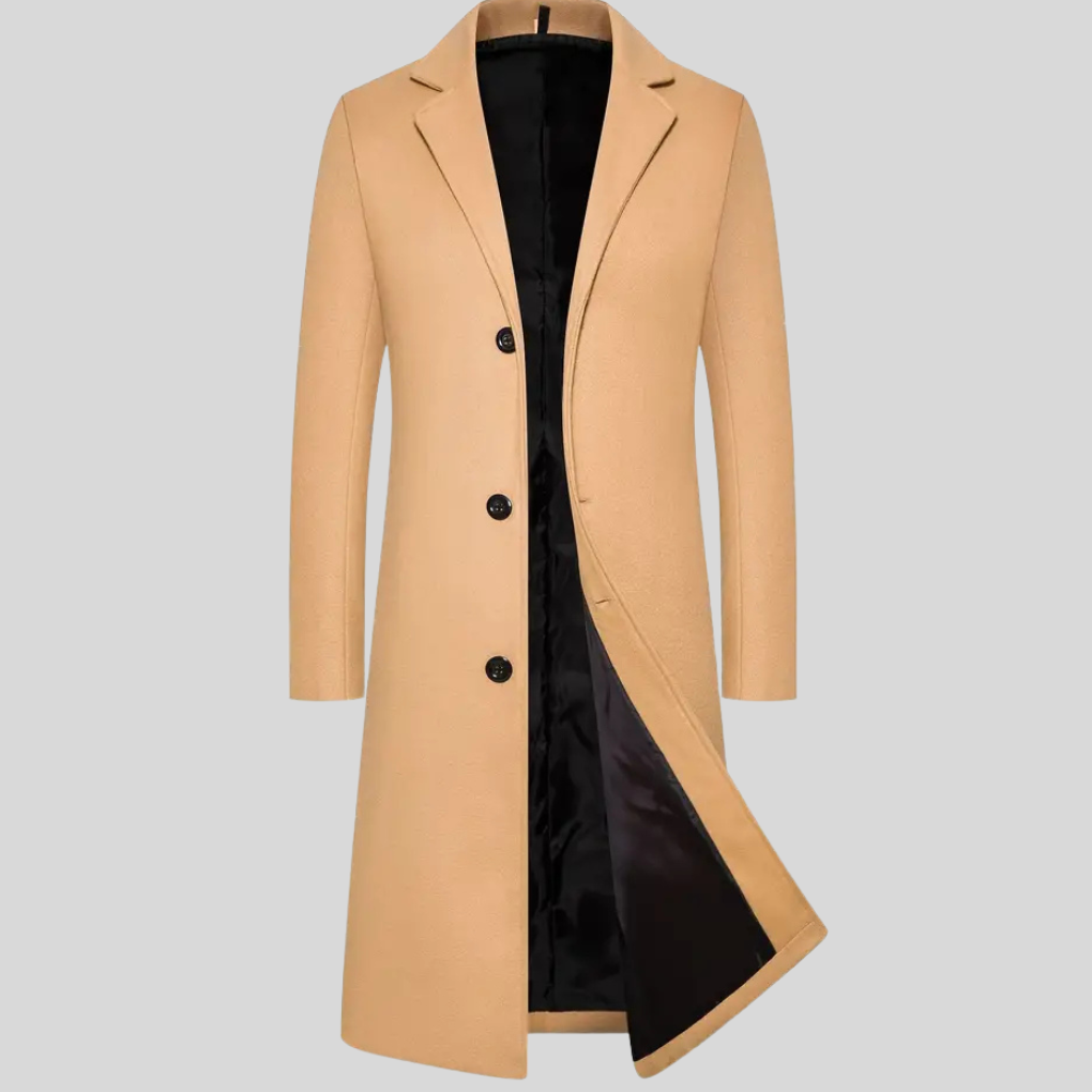 Men’s Long Overcoat – Elegant Winter Layer with Classic Style