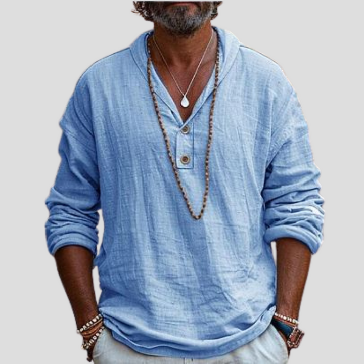 Men’s Linen Long-Sleeve Shirt – Refined Design with Casual Appeal