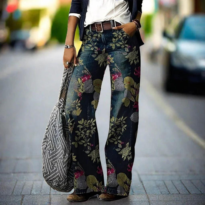 Women’s Alistra Jeans – Floral Print with Relaxed Fit