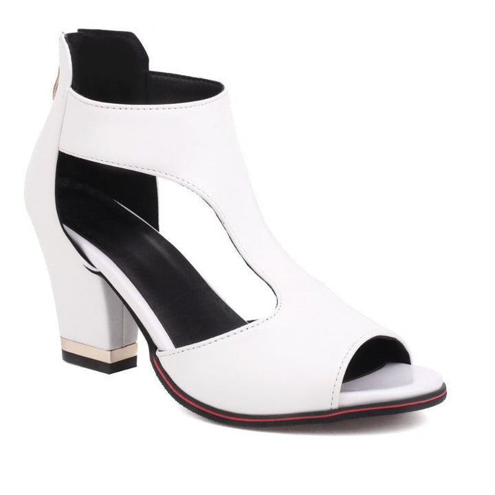 Women’s Open-Toe Sandals with Ankle Strap and Block Heel