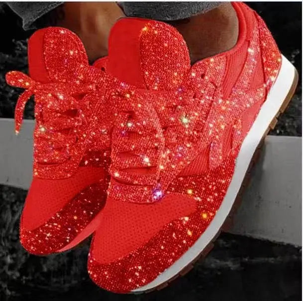 Women’s Glitter Lace-Up Sneakers