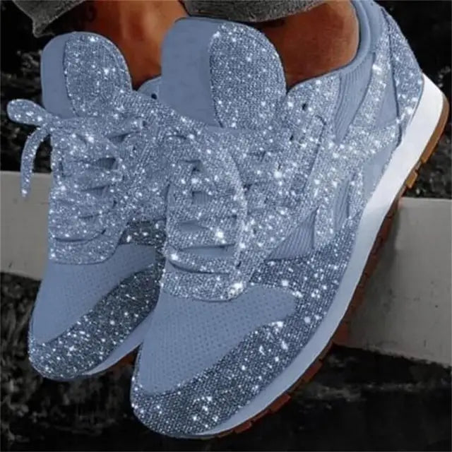 Women’s Glitter Lace-Up Sneakers