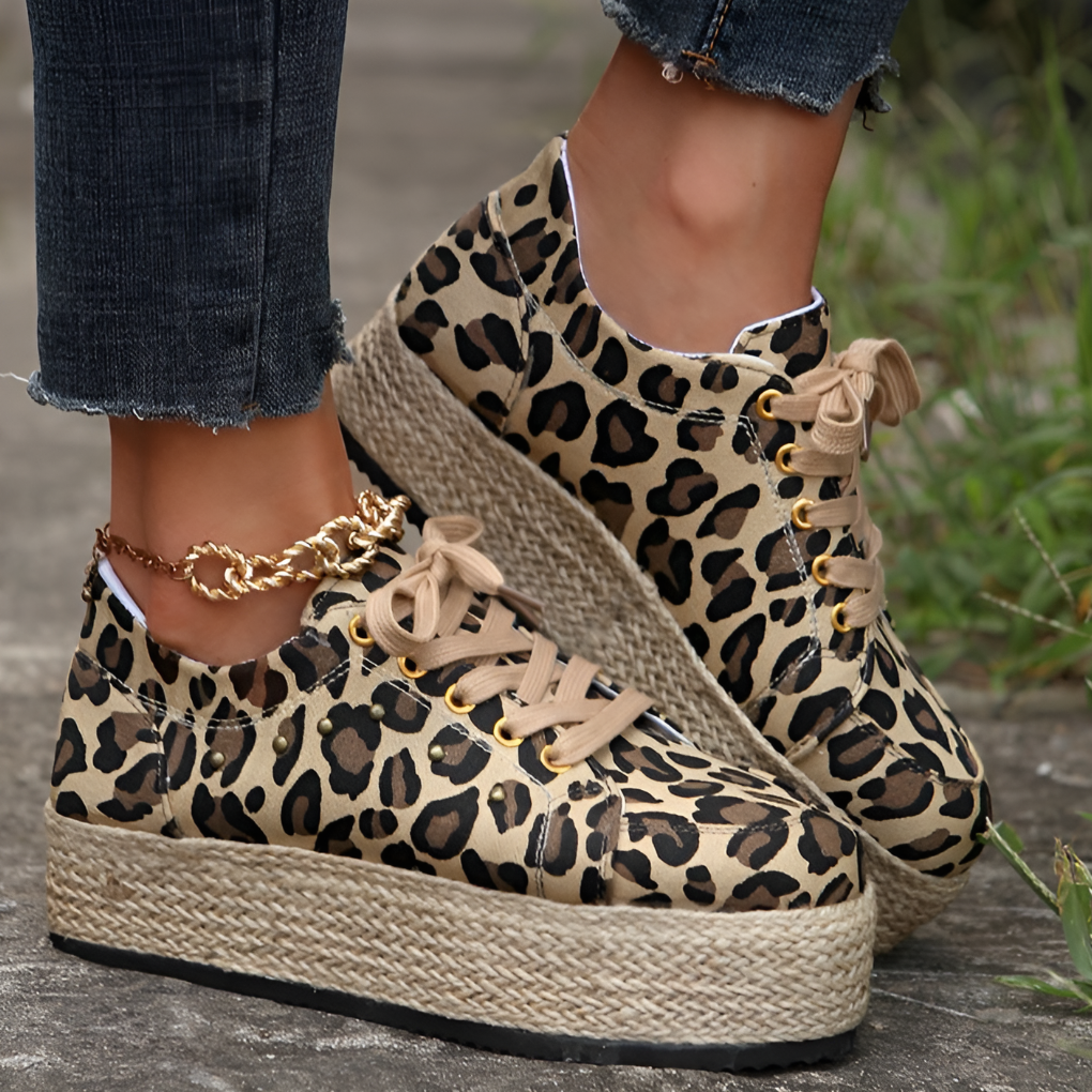 Women’s Platform Sneakers with Leopard Print