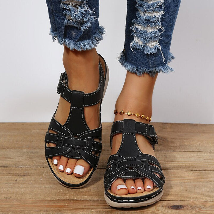 Women’s Open-Toe Sandals with Ankle Strap and Cut-Out Upper