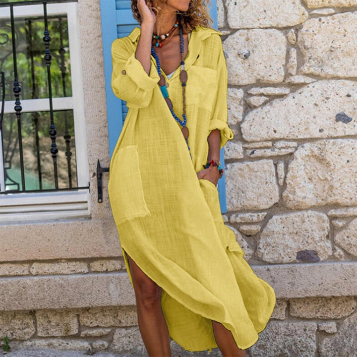 Oversized Linen Shirt Dress for Women