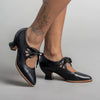 Women’s Low-Heeled Shoes with Cutouts and Lacing Detail