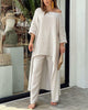 Women’s Linen Set with Tunic-Style Top