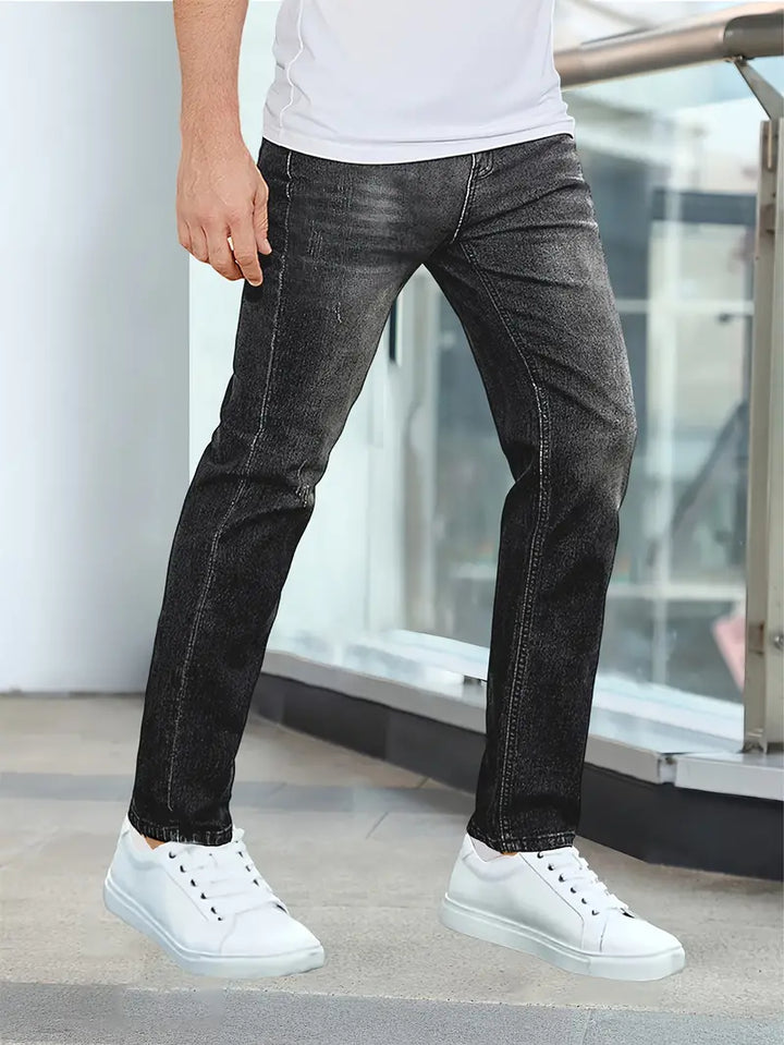 Denim Jeans with Faded Wash for Men