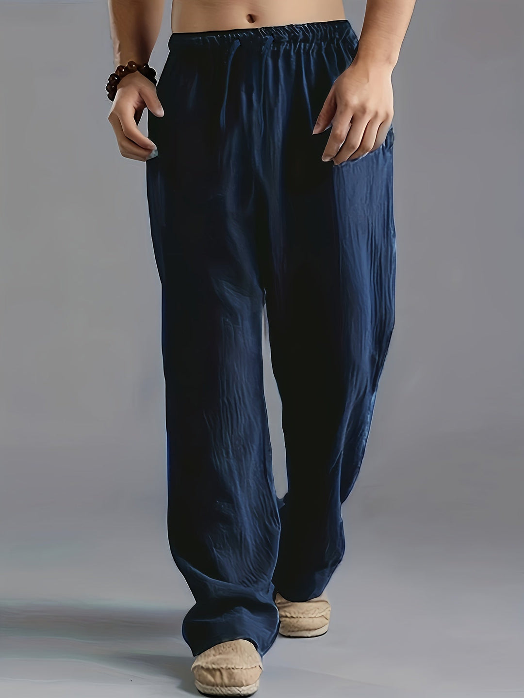 Men’s Plain Pants with Garterized Waist
