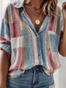 Women’s Colorful Striped Button-Down Shirt
