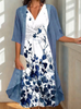 Women’s Floral Print Two-Piece Midi Dress Set