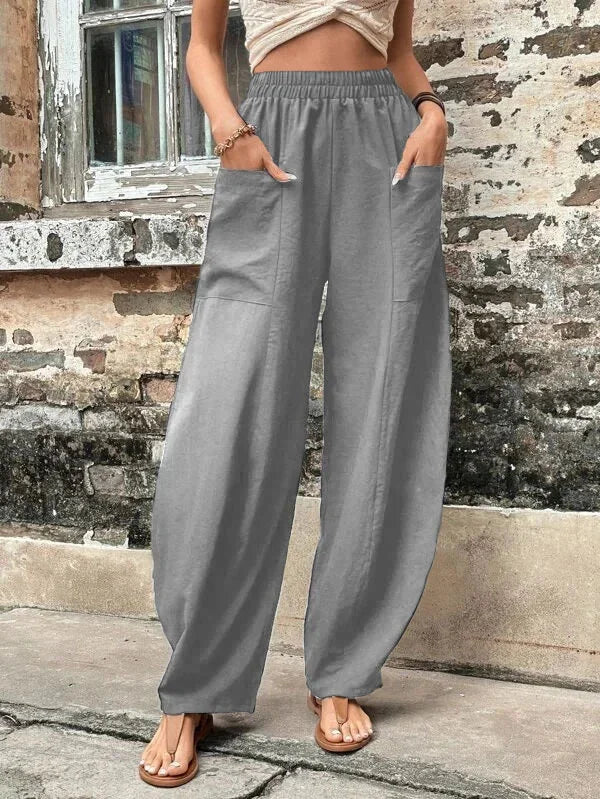 Women’s Wide-Leg Pants with Pockets for Summer