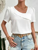 Women’s Blouse with Short Sleeves and Asymmetric V-Neck