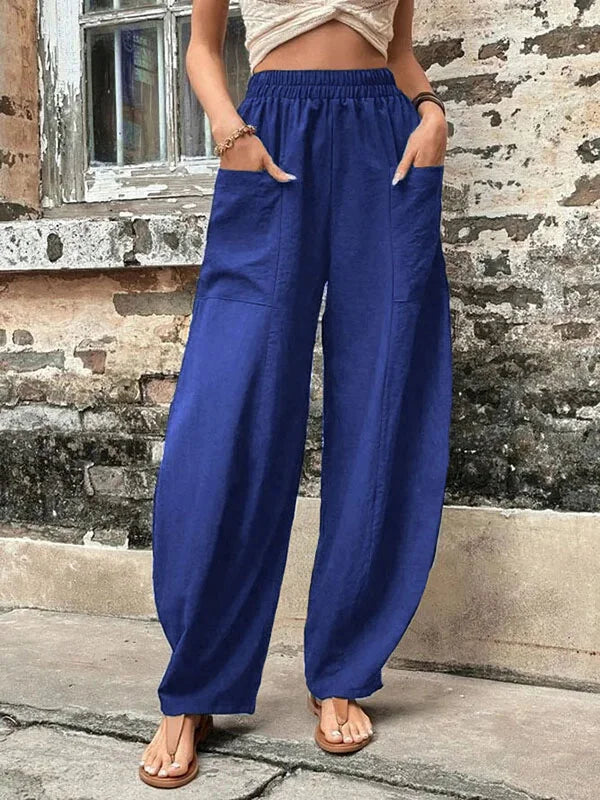 Women’s Wide-Leg Pants with Pockets for Summer