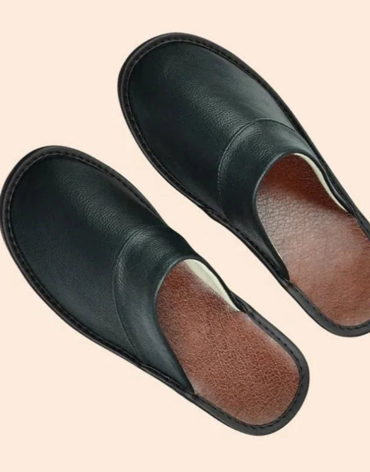Non-Slip Comfort Genuine Leather Indoor Slippers