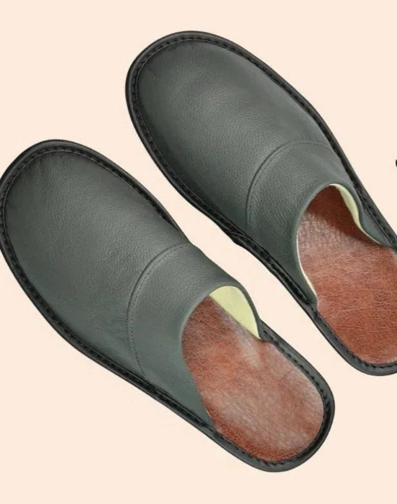 Non-Slip Comfort Genuine Leather Indoor Slippers