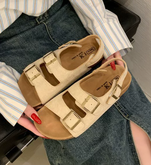 Women’s Sandals with Buckle-Strap for Summer