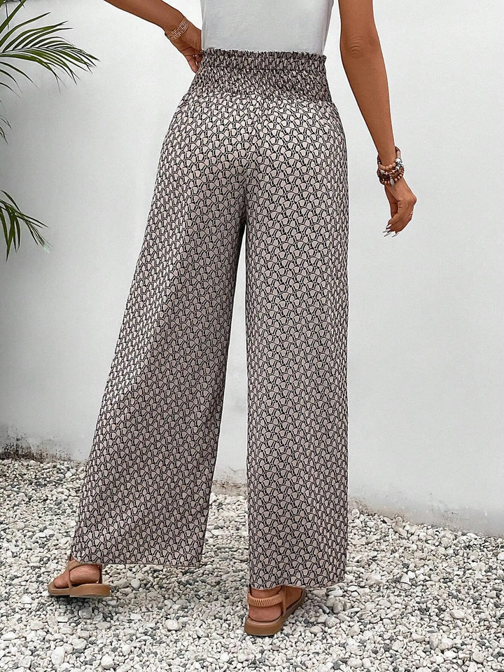Women’s Wide Trousers with Elastic Waistband and Drawstring