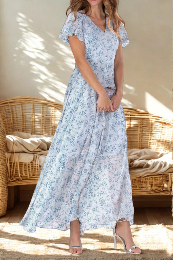 Women’s Airy Floral Print Maxi Dress