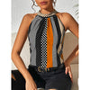 Women's Halter Neck Sleeveless Top with Pattern