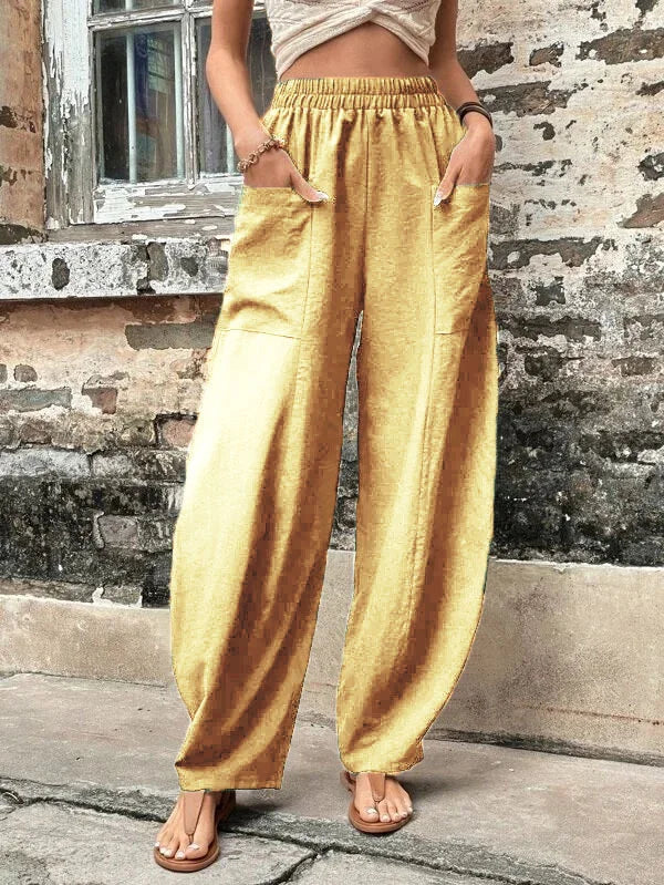 Women’s Wide-Leg Pants with Pockets for Summer