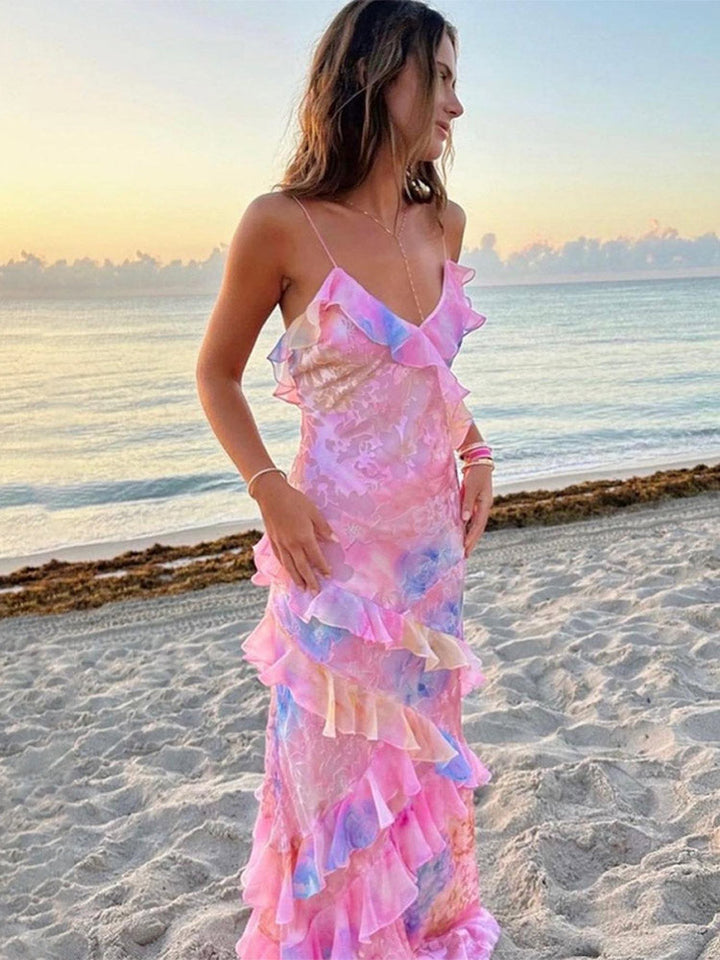 Women’s Maxi Dress with Layered Ruffles