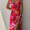 Women’s Sleeveless V-Neck Maxi Dress with Side Slit